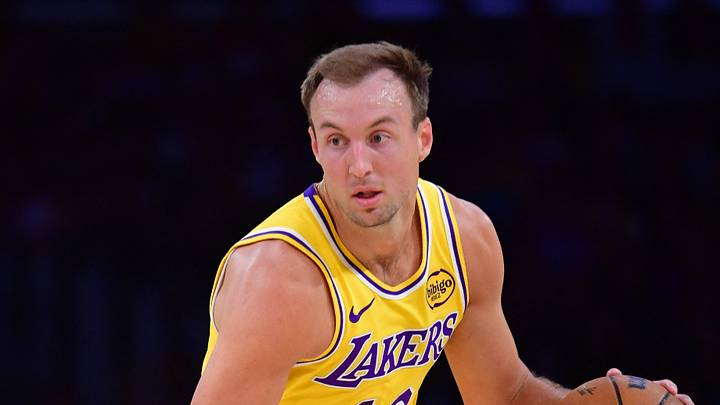 April 7, 2026; Los Angeles, California, USA; Los Angeles Lakers guard Luke Kennard (10) moves the ball against the Oklahoma City Thunder during the first half at Crypto.com Arena. Mandatory Credit: Gary A. Vasquez-Imagn Images April 7, 2026; Los Angeles, California, USA; Los Angeles Lakers guard Luke Kennard (10) moves the ball against the Oklahoma City Thunder during the first half at Crypto.com Arena. Mandatory Credit: Gary A. Vasquez-Imagn Images