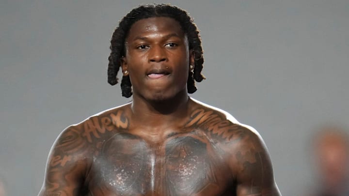 Ohio State Buckeyes linebacker Arvell Reese at Pro Day Ohio State Buckeyes linebacker Arvell Reese at Pro Day