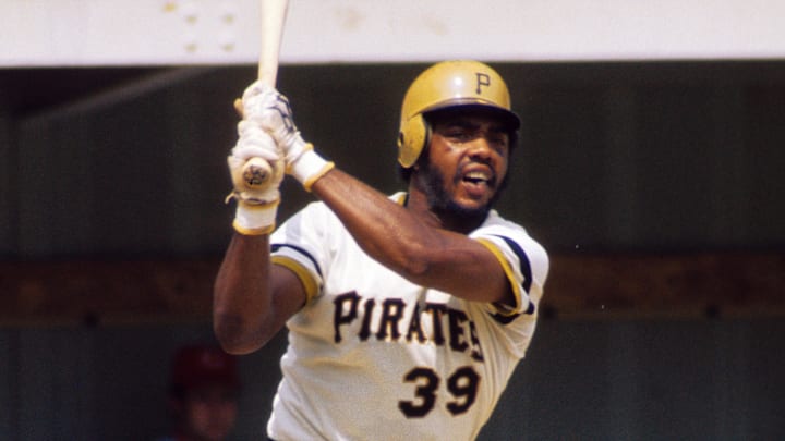 Sep 1975; Pittsburgh, PA, USA; FILE PHOTO; Pittsburgh Pirates right fielder Dave Parker (39) in action at the plate during the 1975 season at Three Rivers Stadium. 