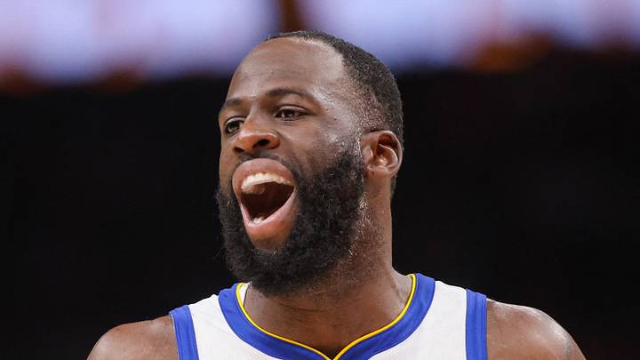 Golden State Warriors forward Draymond Green (23) reacts to a call against the Atlanta Hawks in the second quarter at State Farm Arena on Mar 21, 2026.
