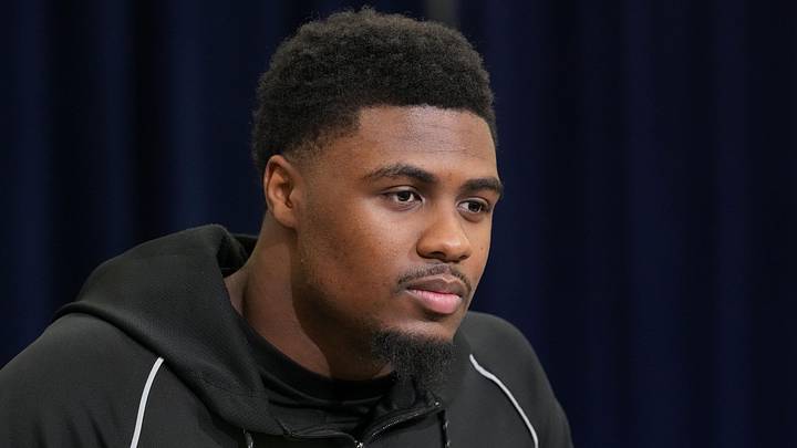 New Indianapolis Colts linebacker CJ Allen speaks during the NFL Scouting Combine