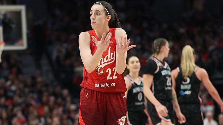 May 30, 2026; Portland, Oregon, USA; Indiana Fever guard Caitlin Clark (22) chats with a referee during the second half against the Portland Fire at Moda Center. Mandatory Credit: Jaime Valdez-Imagn Images May 30, 2026; Portland, Oregon, USA; Indiana Fever guard Caitlin Clark (22) chats with a referee during the second half against the Portland Fire at Moda Center. Mandatory Credit: Jaime Valdez-Imagn Images