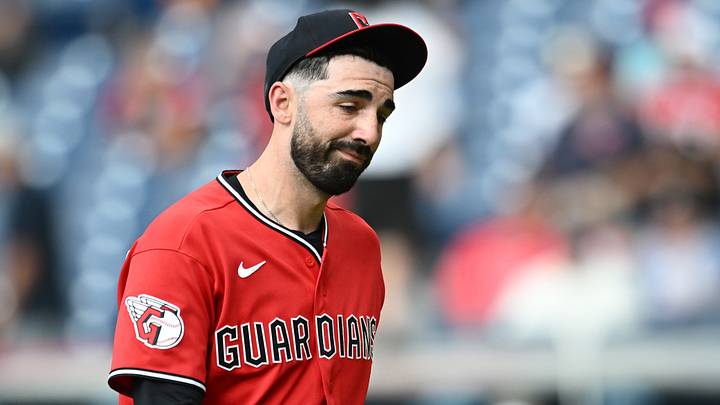 Jul 5, 2026; Cleveland, Ohio, USA; Cleveland Guardians pitcher Colin Holderman (35) reacts as he leaves the game during the sixth inning against the Chicago White Sox at Progressive Field. Mandatory Credit: Ken Blaze-Imagn Images Jul 5, 2026; Cleveland, Ohio, USA; Cleveland Guardians pitcher Colin Holderman (35) reacts as he leaves the game during the sixth inning against the Chicago White Sox at Progressive Field. Mandatory Credit: Ken Blaze-Imagn Images
