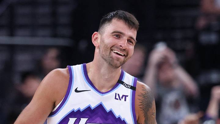 Apr 10, 2026; Salt Lake City, Utah, USA; Utah Jazz guard John Konchar (55) reacts after completing a triple double against the Memphis Grizzlies during the second half at Delta Center. Mandatory Credit: Rob Gray-Imagn Images Apr 10, 2026; Salt Lake City, Utah, USA; Utah Jazz guard John Konchar (55) reacts after completing a triple double against the Memphis Grizzlies during the second half at Delta Center. Mandatory Credit: Rob Gray-Imagn Images