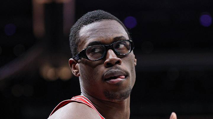 Jan 16, 2026; Brooklyn, New York, USA; Chicago Bulls forward Jalen Smith (25) reacts after making a three point basket during the fourth quarter against the Brooklyn Nets at Barclays Center. Mandatory Credit: Vincent Carchietta-Imagn Images
