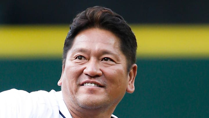 Seattle Mariners former relief pitcher Kazuhiro Sasaki (22) throws out the ceremonial first pitch before a game against the Chicago White Sox at Safeco Field. Seattle defeated Chicago, 4-3 in 2016. Seattle Mariners former relief pitcher Kazuhiro Sasaki (22) throws out the ceremonial first pitch before a game against the Chicago White Sox at Safeco Field. Seattle defeated Chicago, 4-3 in 2016.