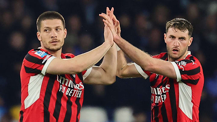 Santiago Giménez (right) and Luka Jović were teammates with AC Milan last season.