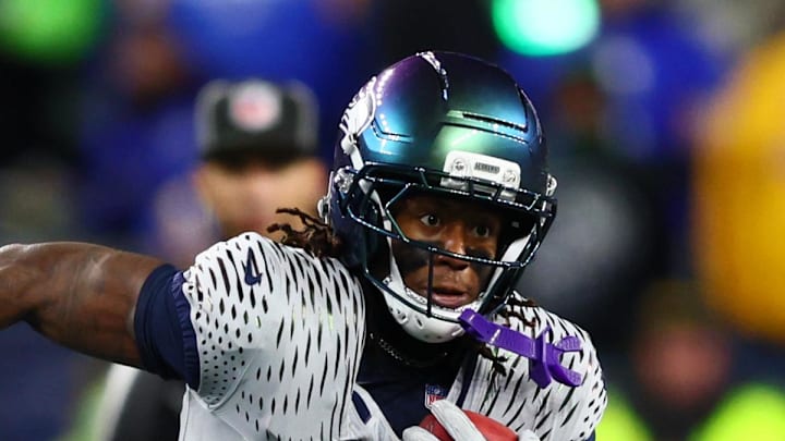 Seattle Seahawks wide receiver Rashid Shaheed returns a punt for a touchdown against the Los Angeles Rams.