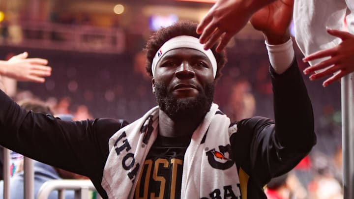 Jan 17, 2026; Atlanta, Georgia, USA; Boston Celtics center Neemias Queta (88) celebrates with fans after a victory over the Atlanta Hawks at State Farm Arena. Mandatory Credit: Brett Davis-Imagn Images Jan 17, 2026; Atlanta, Georgia, USA; Boston Celtics center Neemias Queta (88) celebrates with fans after a victory over the Atlanta Hawks at State Farm Arena. Mandatory Credit: Brett Davis-Imagn Images
