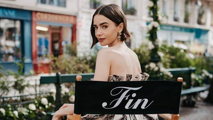 Emily in Paris. Lily Collins as Emily behind the scenes of Emily in Paris Emily in Paris. Lily Collins as Emily behind the scenes of Emily in Paris
