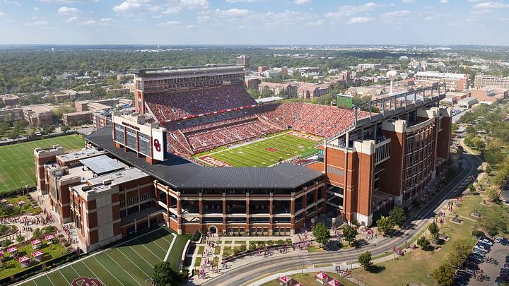 Renderings for Gaylord Family-Oklahoma Memorial Stadium released in November. Oklahoma athletic director Roger Denny said Thursday that the project would move forward, but would be altered after fan feedback.