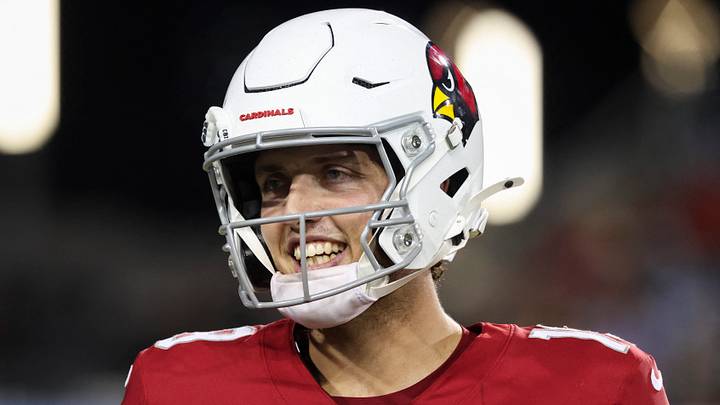 Aug 6, 2026; Canton, Ohio, USA; Arizona Cardinals quarterback Carson Beck (19) reacts during the game against the Carolina Panthers at Tom Benson Hall of Fame Stadium. Mandatory Credit: Charles LeClaire-Imagn Images Aug 6, 2026; Canton, Ohio, USA; Arizona Cardinals quarterback Carson Beck (19) reacts during the game against the Carolina Panthers at Tom Benson Hall of Fame Stadium. Mandatory Credit: Charles LeClaire-Imagn Images