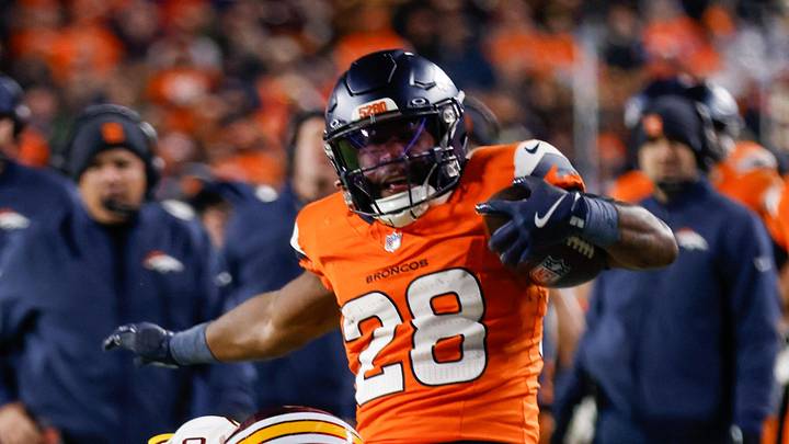 Denver Broncos running back Tyler Badie Denver Broncos running back Tyler Badie