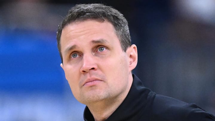 Mar 22, 2025; Providence, RI, USA; McNeese State Cowboys head coach Will Wade during the second half of a second round men’s NCAA Tournament game against the Purdue Boilermakers at Amica Mutual Pavilion. Mandatory Credit: Brian Fluharty-Imagn Images