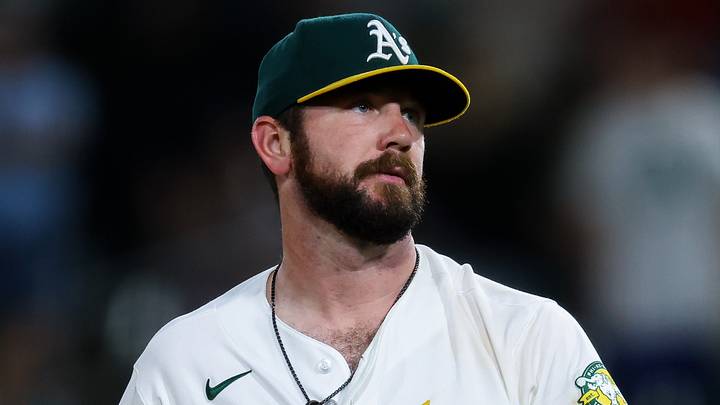 Jun 18, 2026; West Sacramento, California, USA; Athletics pitcher Hogan Harris (36) reacts after a game against the Los Angeles Angels at Sutter Health Park. Mandatory Credit: Sergio Estrada-Imagn Images Jun 18, 2026; West Sacramento, California, USA; Athletics pitcher Hogan Harris (36) reacts after a game against the Los Angeles Angels at Sutter Health Park. Mandatory Credit: Sergio Estrada-Imagn Images