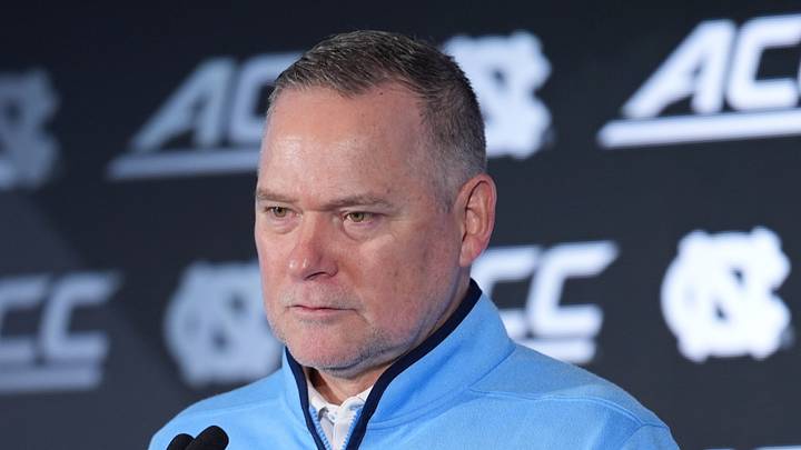 Oct 7, 2026; Charlotte, NC, USA;  North Carolina Tar Heels head coach Michael Malone answers questions from the media during the ACC Tip-Off in Charlotte, NC.  Mandatory Credit: Jim Dedmon-Imagn Images