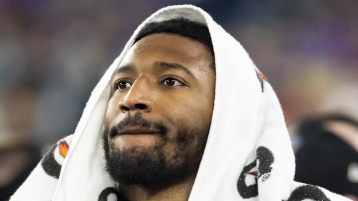 Jan 13, 2025; Glendale, AZ, USA; Minnesota Vikings linebacker Jonathan Greenard (58) against the Los Angeles Rams during an NFC wild card game at State Farm Stadium. Mandatory Credit: Mark J. Rebilas-Imagn Images