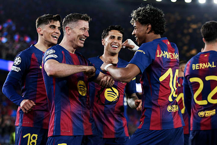 นักเตะบาร์เซโลนาฉลอง