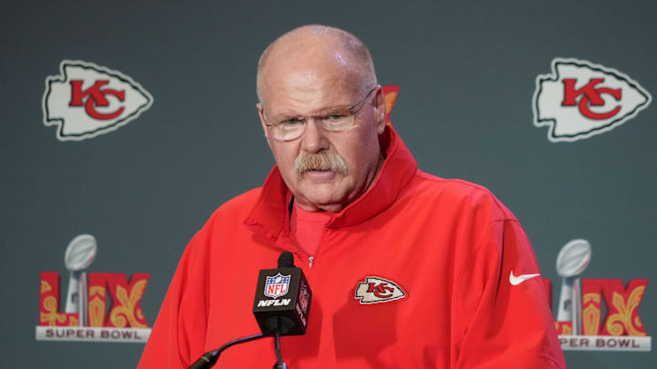 Kansas City Chiefs coach Andy Reid speaks to media ahead of Super Bowl LIX.