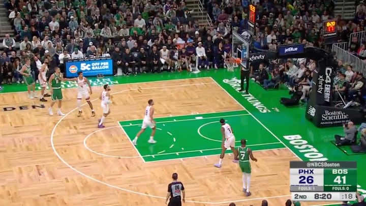Boston Celtics guard Payton Pritchard makes a historic three-pointer vs. the Phoenix Suns.