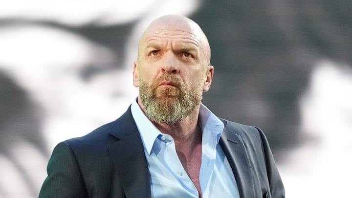 Apr 6, 2024; Philadelphia, PA, USA; WWE CCO Triple H during Wrestlemania XL Saturday at Lincoln Financial Field. Mandatory Credit: Joe Camporeale-Imagn Images