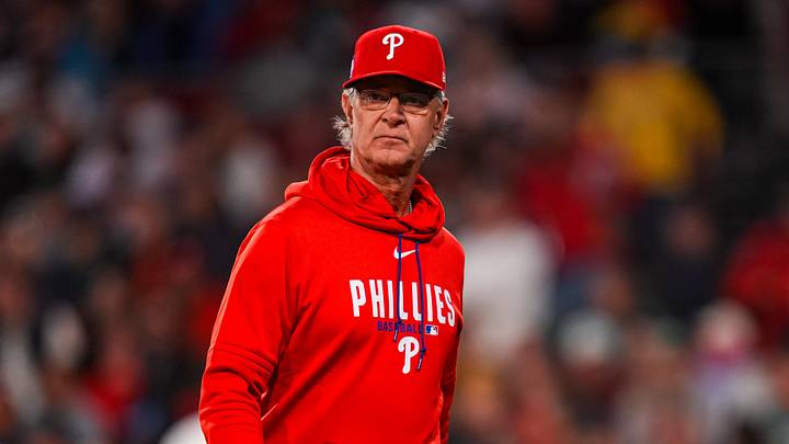 May 12, 2026; Boston, Massachusetts, USA; Philadelphia Phillies interim manager Don Mattingly (8) exits the mound during the game against the Boston Red Sox in the eighth inning at Fenway Park. May 12, 2026; Boston, Massachusetts, USA; Philadelphia Phillies interim manager Don Mattingly (8) exits the mound during the game against the Boston Red Sox in the eighth inning at Fenway Park.