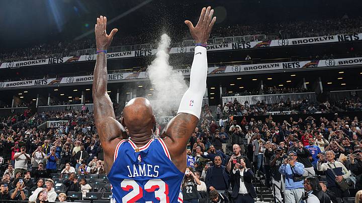 LeBron James made his preseason debut as a member of the 76ers on Thursday night in Brooklyn LeBron James made his preseason debut as a member of the 76ers on Thursday night in Brooklyn
