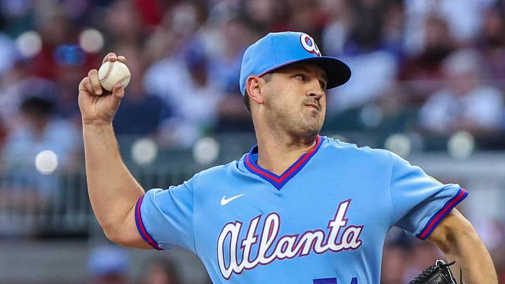 Sep 12, 2026; Cumberland, Georgia, USA;  Atlanta Braves pitcher Tyler Mahle (54) pitches the ball against the Philadelphia Phillies during the second inning at Truist Park.  Mandatory Credit: Jordan Godfree-Imagn Images