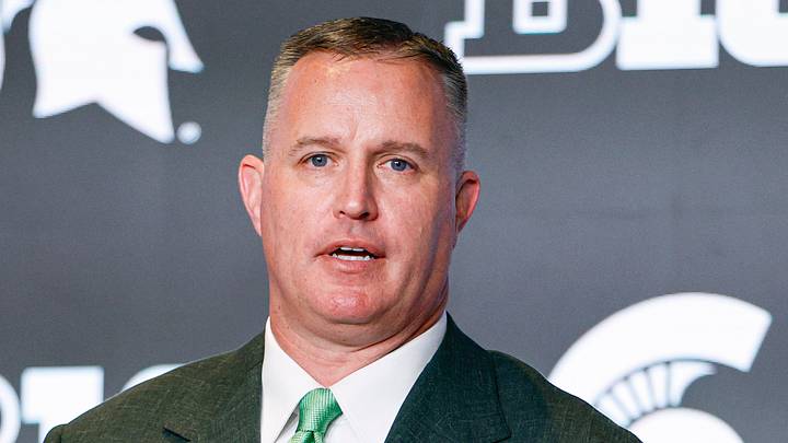 Jul 29, 2026; Chicago, IL, USA; Michigan State Football head coach Pat Fitzgerald speaks during Big Ten Media Days at Hilton Chicago. Mandatory Credit: Kamil Krzaczynski-Imagn Images