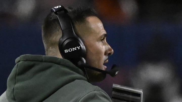 Green Bay Packers coach Matt LaFleur stands on the sidelines against the Chicago Bears on Saturday night.