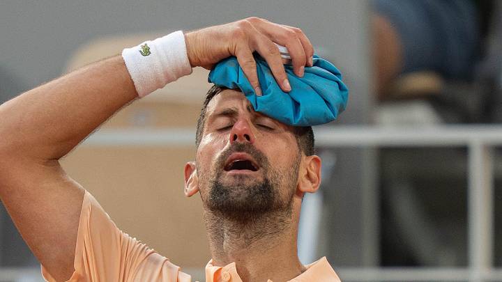Novak Djokovic at a change of ends during a match