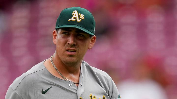 Athletics pitcher Jacob Lopez (57) walks off the mound after the second inning of the MLB Interleague game between the Cincinnati Reds and the Athletics at Great American Ball Park in downtown Cincinnati on Wednesday, Aug. 5, 2026 The game was tied 1-1 after three innings. Athletics pitcher Jacob Lopez (57) walks off the mound after the second inning of the MLB Interleague game between the Cincinnati Reds and the Athletics at Great American Ball Park in downtown Cincinnati on Wednesday, Aug. 5, 2026 The game was tied 1-1 after three innings.
