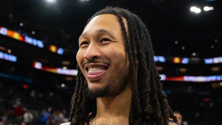 Apr 27, 2026; Phoenix, Arizona, USA; Oklahoma City Thunder forward Jaylin Williams (6) against the Phoenix Suns during game four of the first round of the 2026 NBA Playoffs at Mortgage Matchup Center. Mandatory Credit: Mark J. Rebilas-Imagn Images