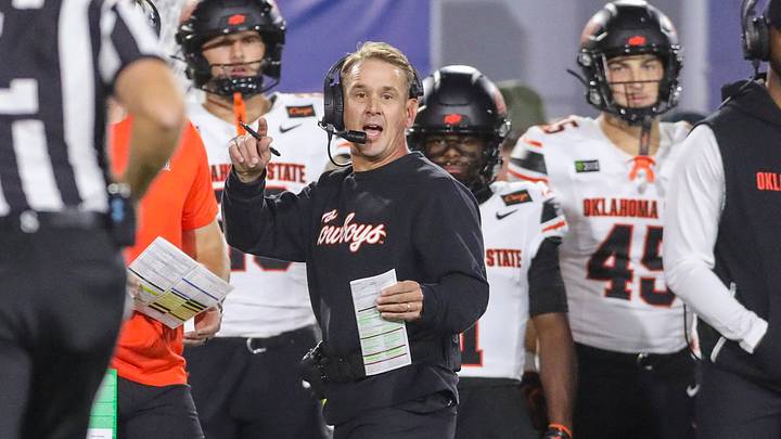 Oklahoma State Cowboys head coach Eric Morris. Oklahoma State Cowboys head coach Eric Morris.