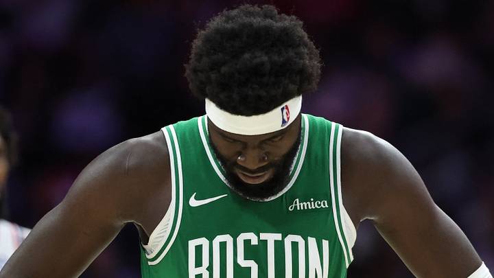 Apr 30, 2026; Philadelphia, Pennsylvania, USA; Boston Celtics center Neemias Queta (88) looks on in front of Philadelphia 76ers center Joel Embiid (21) during the third quarter at Xfinity Mobile Arena. Mandatory Credit: Bill Streicher-Imagn Images