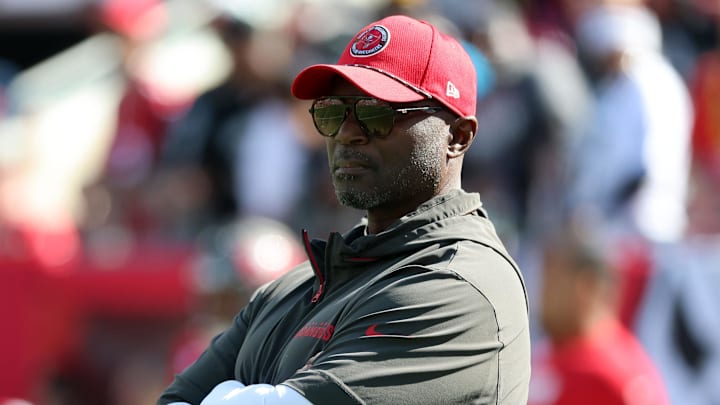 Tampa Bay Buccaneers head coach Todd Bowles prior to the game against the Las Vegas Raiders.