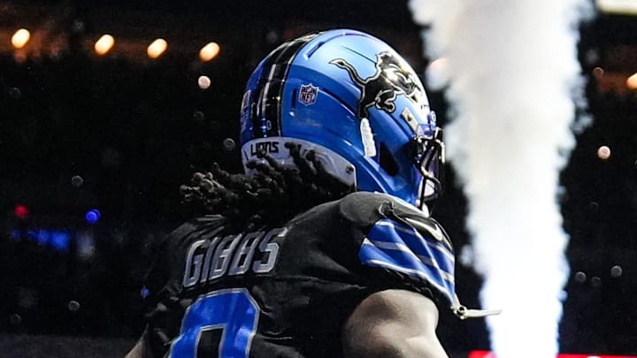 Detroit Lions running back Jahmyr Gibbs (0). Detroit Lions running back Jahmyr Gibbs (0).