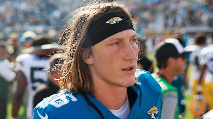 Jacksonville Jaguars quarterback Trevor Lawrence (16) walks off the field after the game of an NFL football matchup Sunday, Oct. 27, 2024 at EverBank Stadium in Jacksonville, Fla. The Packers edged the Jaguars 30-27 on a last-second field goal. [Corey Perrine/Florida Times-Union]