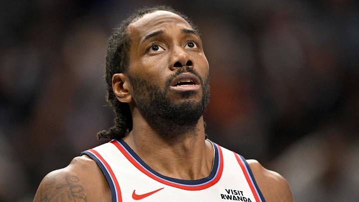 Mar 21, 2026; Dallas, Texas, USA; LA Clippers forward Kawhi Leonard (2) looks on during the second half against the Dallas Mavericks at the American Airlines Center. Mandatory Credit: Jerome Miron-Imagn Images