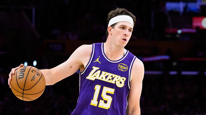 Mar 27, 2026; Los Angeles, California, USA; Los Angeles Lakers guard Austin Reaves (15) dribbles against Brooklyn Nets guard Terance Mann (14) during the second half at Crypto.com Arena. Mandatory Credit: William Liang-Imagn Images Mar 27, 2026; Los Angeles, California, USA; Los Angeles Lakers guard Austin Reaves (15) dribbles against Brooklyn Nets guard Terance Mann (14) during the second half at Crypto.com Arena. Mandatory Credit: William Liang-Imagn Images