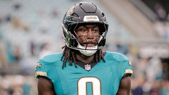 Dec 7, 2025; Jacksonville, Florida, USA;Jacksonville Jaguars linebacker Devin Lloyd (0) stands on the field during pregame warmups against the Indianapolis Colts at EverBank Stadium. Mandatory Credit: Travis Register-Imagn Images
