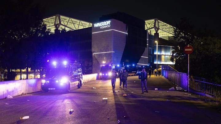 Barcelona's Catalan derby against Espanyol had to be briefly paused after a car crash outside the ground