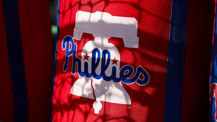 Feb 19, 2025; Clearwater, FL, USA; a general view during Philadelphia Phillies spring training workouts at BayCare Ballpark. Mandatory Credit: 