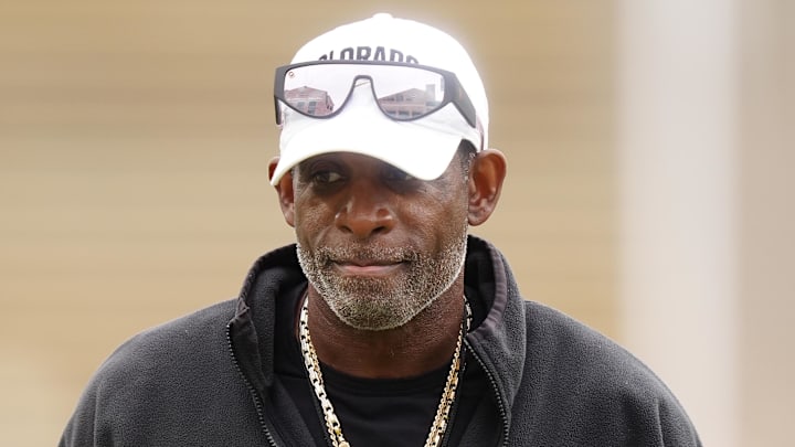 Oct 11, 2025; Boulder, Colorado, USA; Colorado Buffaloes head coach Deion Sanders before the game against the Iowa State Cyclones at Folsom Field.