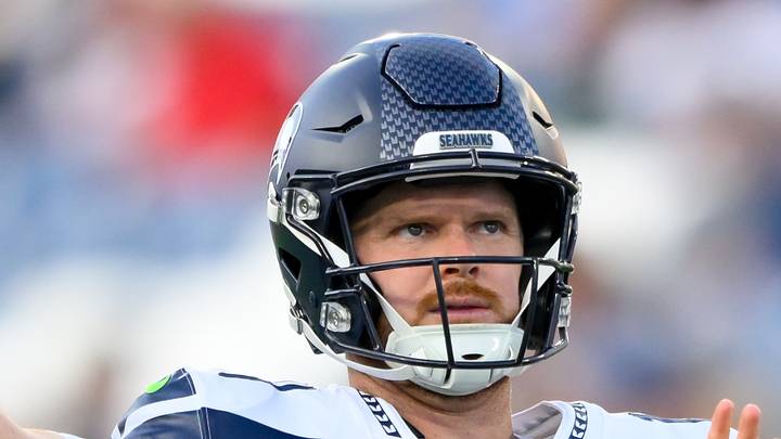 Seattle Seahawks quarterback Sam Darnold throws a pass during warmup period against the Tennessee Titans. Seattle Seahawks quarterback Sam Darnold throws a pass during warmup period against the Tennessee Titans.