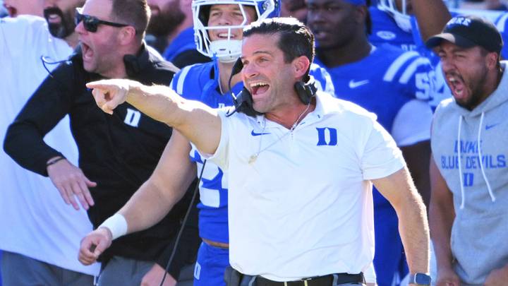 Duke football head coach Manny Diaz in Wallace Wade Stadium. Mandatory Credit: Zachary Taft-Imagn Images Duke football head coach Manny Diaz in Wallace Wade Stadium. Mandatory Credit: Zachary Taft-Imagn Images