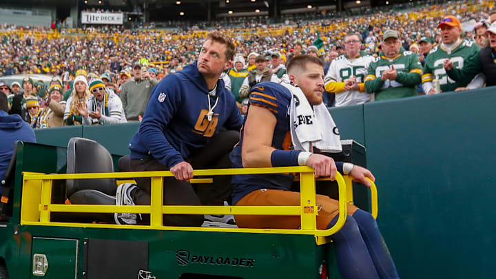 Green Bay Packers tight end Tucker Kraft is carted off the field after suffering a knee injury against the Carolina Panthers on Sunday, November 2, 2025, at Lambeau Field in Green Bay, Wis. The Panthers won the game, 16-13, on a 49-yard field goal as time expired.
Tork Mason/USA TODAY NETWORK-Wisconsin Green Bay Packers tight end Tucker Kraft is carted off the field after suffering a knee injury against the Carolina Panthers on Sunday, November 2, 2025, at Lambeau Field in Green Bay, Wis. The Panthers won the game, 16-13, on a 49-yard field goal as time expired.
Tork Mason/USA TODAY NETWORK-Wisconsin