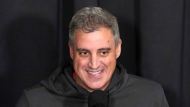 Oct 27, 2026; Los Angeles, California, USA; Portland Trail Blazers head coach Micah Nori at press conference at the Crypto.com Arena. Mandatory Credit: Kirby Lee-Imagn Images Oct 27, 2026; Los Angeles, California, USA; Portland Trail Blazers head coach Micah Nori at press conference at the Crypto.com Arena. Mandatory Credit: Kirby Lee-Imagn Images