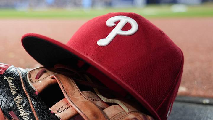 Jun 8, 2026; Toronto, Ontario, CAN; The glove and hat of Philadelphia Phillies center fielder Justin Crawford (2) in the dugout during a game against the Toronto Blue Jays at Rogers Centre. Jun 8, 2026; Toronto, Ontario, CAN; The glove and hat of Philadelphia Phillies center fielder Justin Crawford (2) in the dugout during a game against the Toronto Blue Jays at Rogers Centre.
