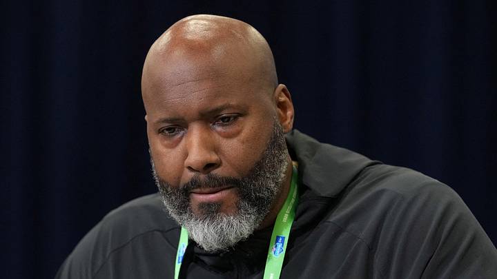 Detroit Lions general manager Brad Holmes speaks at the NFL Scouting Combine Detroit Lions general manager Brad Holmes speaks at the NFL Scouting Combine